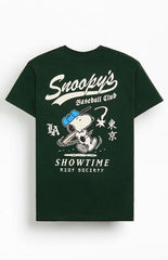 Riot Society Snoopy Baseball Showtime T-Shirt