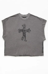 FUTURE SAINT Refuse Limits Cropped Muscle T-Shirt