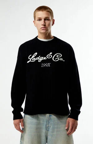 Pacsun Lodge Ribbed Knit Crew Neck Sweater