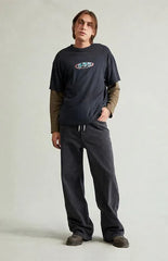 Pacsun Blake Extreme Baggy Jeans Drawstring Graphic Faded Black