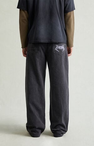 Pacsun Blake Extreme Baggy Jeans Drawstring Graphic Faded Black