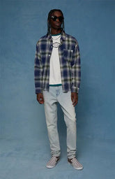 Pacsun Bryce Stacked Skinny Jeans Stretch Light Indigo