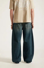 Pacsun Mason Baggy Barrel Jeans Dart Dark Blue Tint