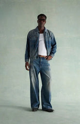 RARE DNM EDIT Tinted Medium Blue Studded Extreme Baggy Jeans