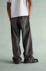 RARE DNM EDIT Tinted Black Washed Drawstring Extreme Baggy Jeans