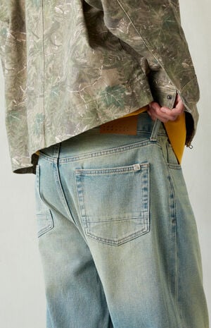Pacsun Dylan Baggy Jeans Light Blue Green Tinted
