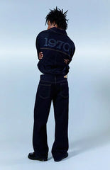 Pacsun Dylan Baggy Jeans Contrast Stitch Dark Blue