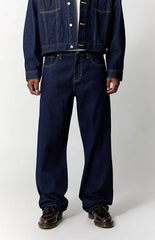 Pacsun Dylan Baggy Jeans Contrast Stitch Dark Blue