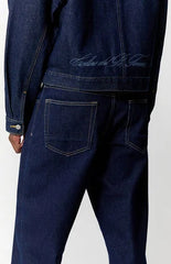 Pacsun Dylan Baggy Jeans Contrast Stitch Dark Blue