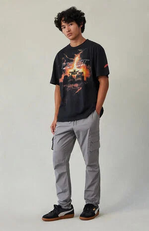 Pacsun Stretch Gray Slim Cargo Pants