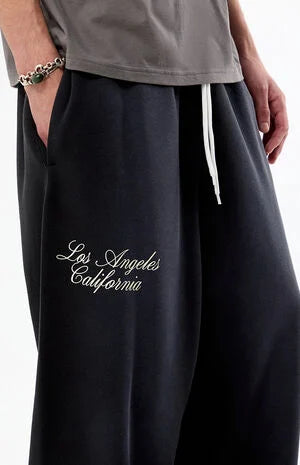 Pacsun Washed Black Terrain Straight Leg Sweatpants