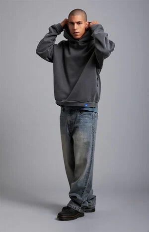 A.R.C. Black Vintage Wash Heavyweight Fleece Hoodie