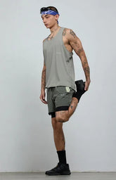A.R.C. Gray Active Perforated Tank Top