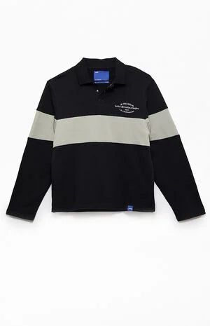 A.R.C. Black Rugby Long Sleeve Polo Shirt