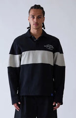 A.R.C. Black Rugby Long Sleeve Polo Shirt