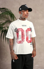 DARC SPORT ATHLETICS 00 Distressed Grunge Raw Cropped Oversized T-Shirt