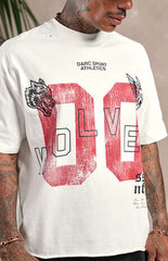 DARC SPORT ATHLETICS 00 Distressed Grunge Raw Cropped Oversized T-Shirt