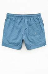 Pacsun Blue Logo Seersucker 4.5" Swim Trunks