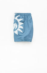 Pacsun Blue Logo Seersucker 4.5" Swim Trunks
