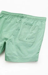 Pacsun Green Crinkle 4.5" Swim Trunks