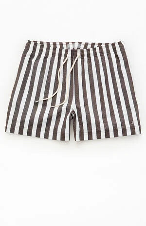 Pacsun Sand Striped Seersucker 4.5" Swim Trunks