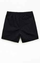 Pacsun Black Hudson Striped 5.5" Swim Trunks