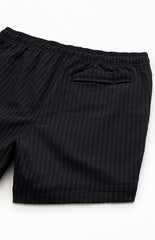 Pacsun Black Hudson Striped 5.5" Swim Trunks