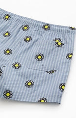 Pacsun Daisy Striped Seersucker 5" Swim Trunks