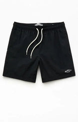 Pacsun Black Collegiate 6.5" Swim Trunks