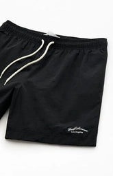 Pacsun Black Collegiate 6.5" Swim Trunks