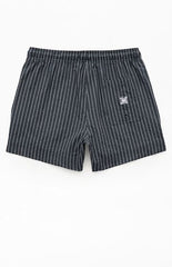 Pacsun Black Sandbar Striped Seersucker 4.5" Swim Trunks