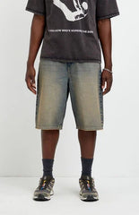Pacsun Austin Extreme Baggy Jean Shorts Dark Blue Tint