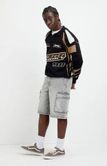 Pacsun Austin Extreme Baggy Jean Shorts Cargo Gray