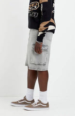 Pacsun Austin Extreme Baggy Jean Shorts Cargo Gray