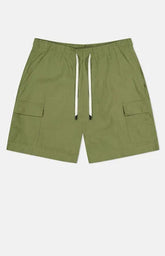 WeSC Olive Linen Utility Cargo Shorts