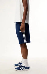 adidas Navy 3-Stripes Oversized Sweat Shorts
