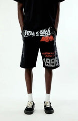 Von Dutch Rhinestone Baggy Fleece Sweat Shorts
