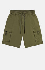 WeSC Olive Nylon Wind Cargo Shorts