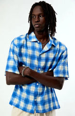Pacsun Blue Plaid Nathan Short Sleeve Shirt
