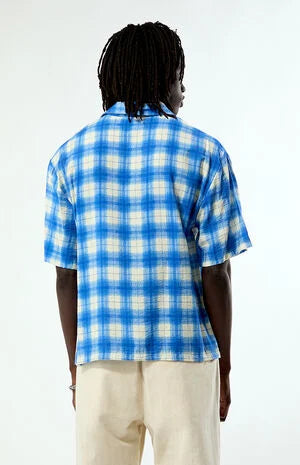 Pacsun Blue Plaid Nathan Short Sleeve Shirt