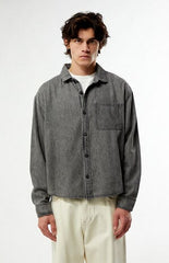 Pacsun Washed Black Denim Long Sleeve Shirt