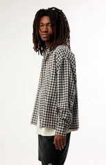 Pacsun Black & White North Plaid Long Sleeve Shirt