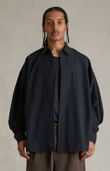 Fear of God ESSENTIALS Vintage Black Signature Button Up Long Sleeve Shirt