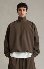 Fear of God ESSENTIALS Brown Active Trace Half Zip Track Jacket