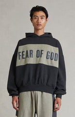 Fear of God ESSENTIALS Iron Grey Heather Paneled Cropped Relaxed Hoodie