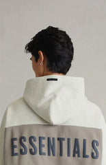 Fear of God ESSENTIALS Vanilla Paneled Cropped Relaxed Hoodie