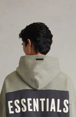Fear of God ESSENTIALS Seal Paneled Cropped Relaxed Hoodie