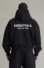 Fear of God ESSENTIALS Vintage Black & White Classic Hoodie