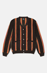 WeSC Borik Chocolate Stripe Open Knit Cardigan