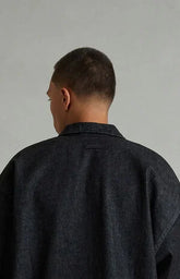 Fear of God ESSENTIALS Vintage Black Denim Zip Up Work Shirt
